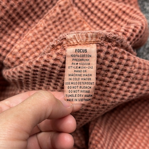 Focus Casual Life Waffle Weave Button Orange Lagenlook Jacket Size Small - Picture 8 of 8